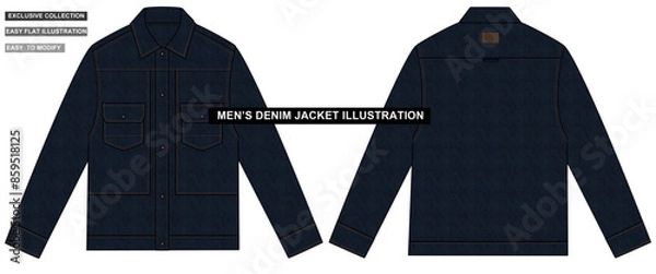 Obraz DENIM JACKET VECTOR ILLUSTRATION 