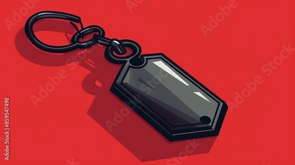 Fototapeta Angular geometric illustration of a military dog tag, representing service and dedication.