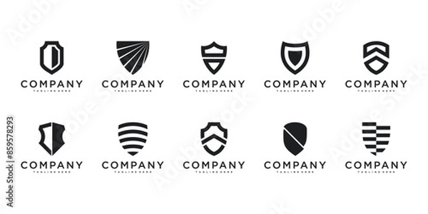 Fototapeta Set of shield logo designs with creative concept. Premium Vector