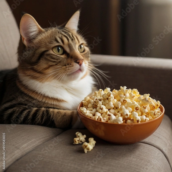 Obraz Beautiful cat image. Generative Ai