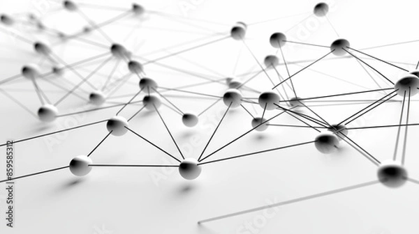 Fototapeta 3d rendering of abstract network on white background. Network concept.