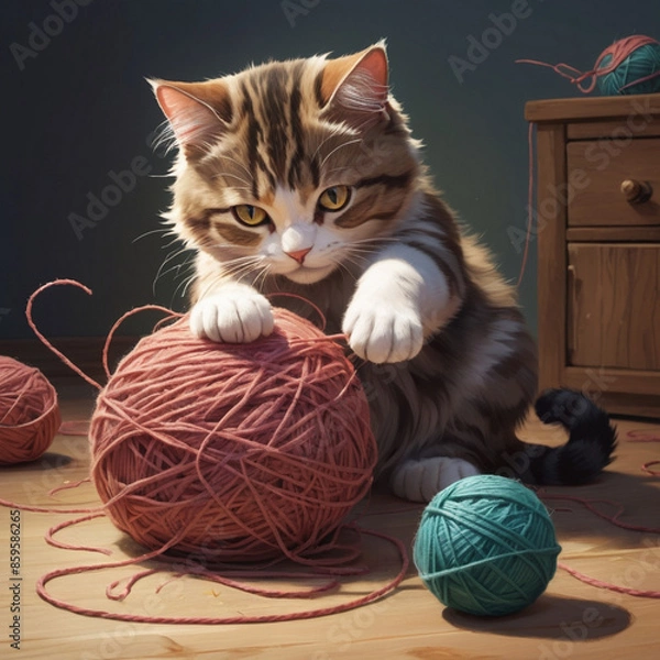 Obraz Beautiful cat image. Generative Ai