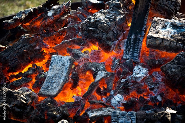 Obraz Hell glühendes Feuerholz