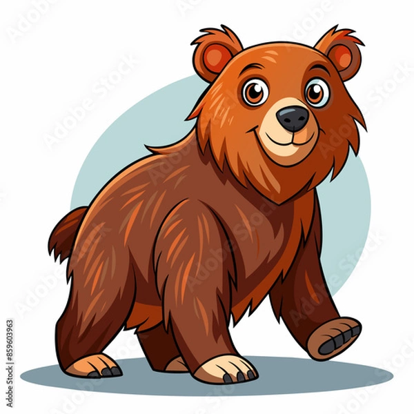 Obraz Cartoon Bear Vector with Nature Background