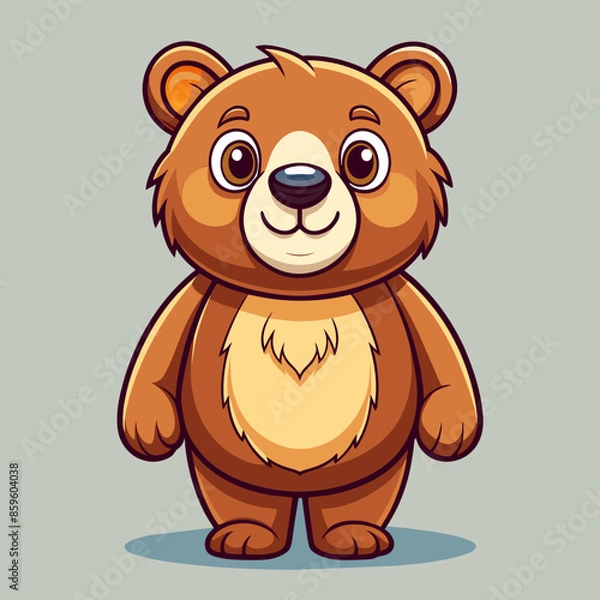 Obraz Cute Bear Cartoon Vector with Bright Colors