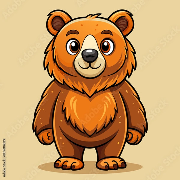 Obraz Cartoon Bear Vector for Wildlife Invitations