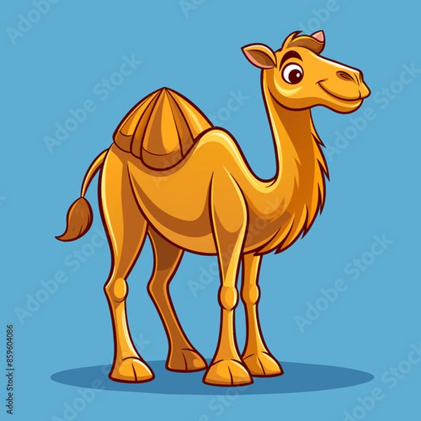 Obraz Vibrant Camel Cartoon Vector Illustration