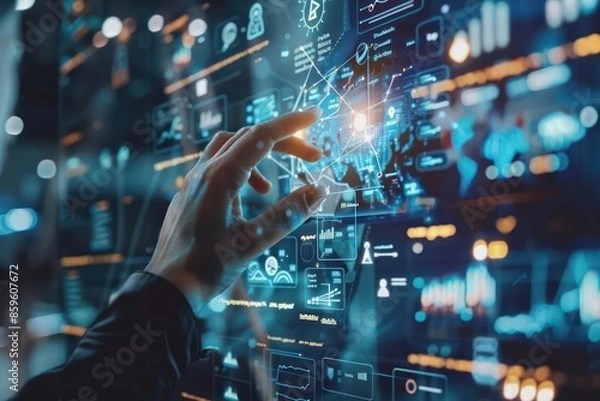 Fototapeta Advanced innovation management software integrating machine learning to prioritize and develop new concepts