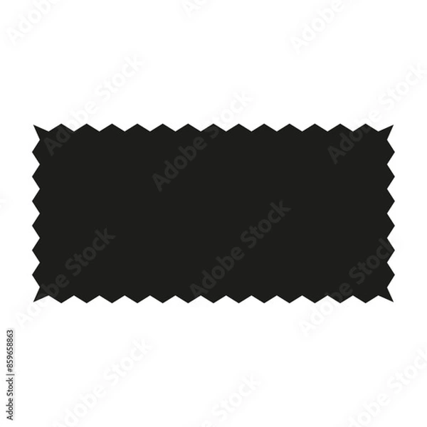Fototapeta Rectangle and square wavy frames, scalloped edges, zigzag borders. Flat vector illustration isolated on white background.