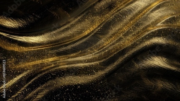 Obraz Abstract Black and Gold Glitter Fabric Texture Background