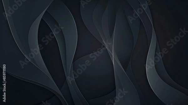 Fototapeta Elegant dark wallpaper with a soft, fading gray shadow in the center. ,Dark Color light ,vectorline design , illustration , Mobile Wallpaper