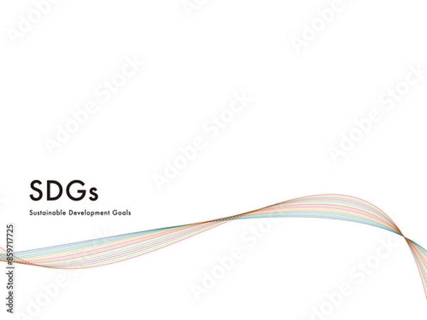 Fototapeta SDGsカラーの曲線フレーム　あしらい