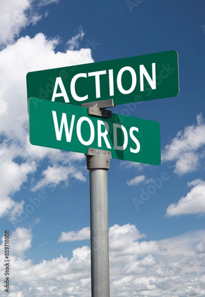 Obraz action words sign