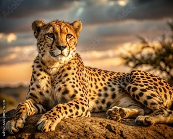 Fototapeta Cheetah Hideaway Resting in Nature's Lap