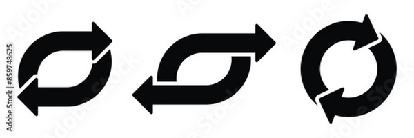 Obraz Set of thin reverse arrow icon. Replace signs collection. Vector Illustration.