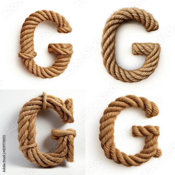 Obraz G, letter out of jute rustic rope, type, rope, alphabet, text, lettering, typography, 3D style