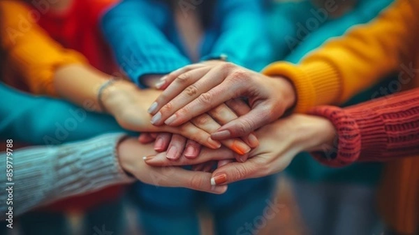 Obraz Small business partners stand together in support