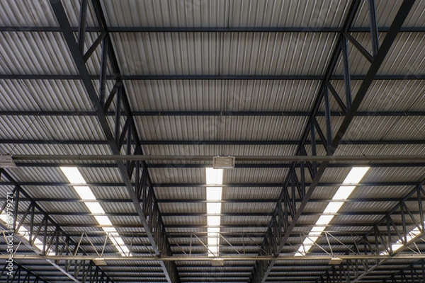 Fototapeta Metal roof structure and Channel light