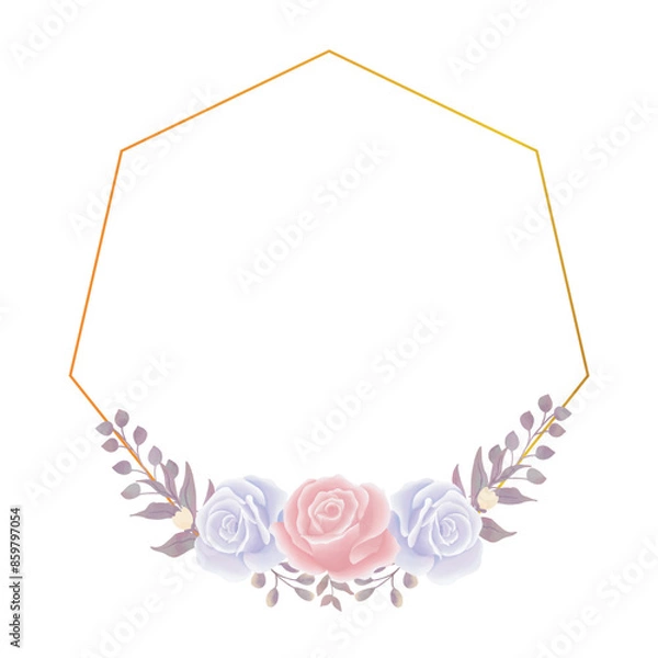 Obraz Vector Rose Flower Watercolor Frame Border