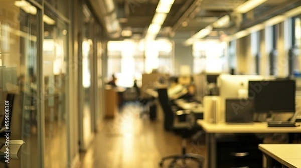 Obraz Blurred View of a Modern Office Space