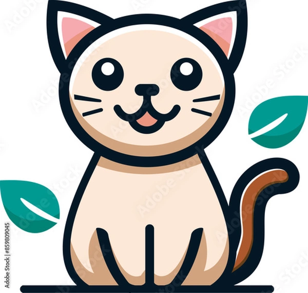 Fototapeta cute cat logo