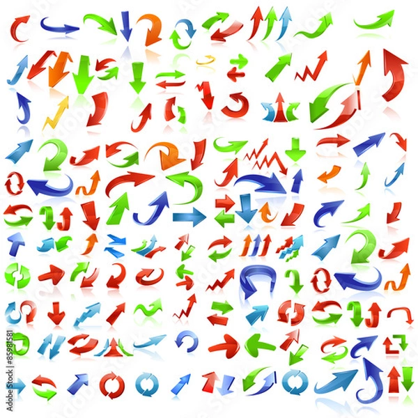Fototapeta Arrow icon set. Vector illustration