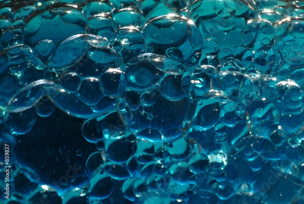 Fototapeta mikro bąbelki na niebiesko