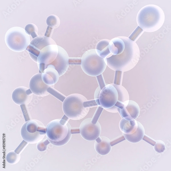Fototapeta 3d render illustration molecule