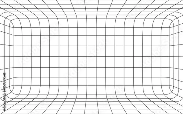 Fototapeta Grid curved square shape background empty in
perspective, vector illustration.