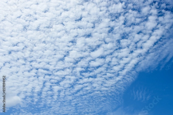 Obraz Blue sky white cloud white background. Beautiful sky and clouds in the afternoon.