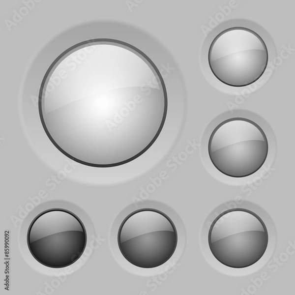 Fototapeta vector gray glass buttons