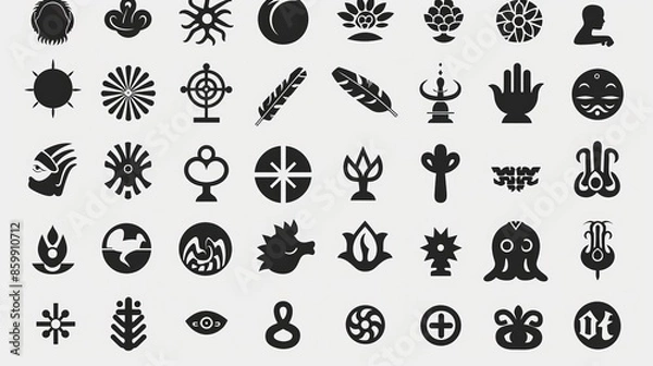 Obraz From ancient symbols to modern app icons, these small images carry significant meanings and have evolved alongside human communication.