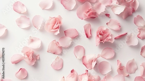 Obraz flower petals on white background giving beautiful close up petals