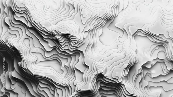 Obraz A black and white image of a wavy surface.