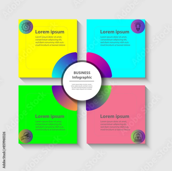 Fototapeta Timeline infographics design vector and marketing icons can be used for workflow layout, diagram, annual report, web design. Business concept with 6 options, steps or processes.