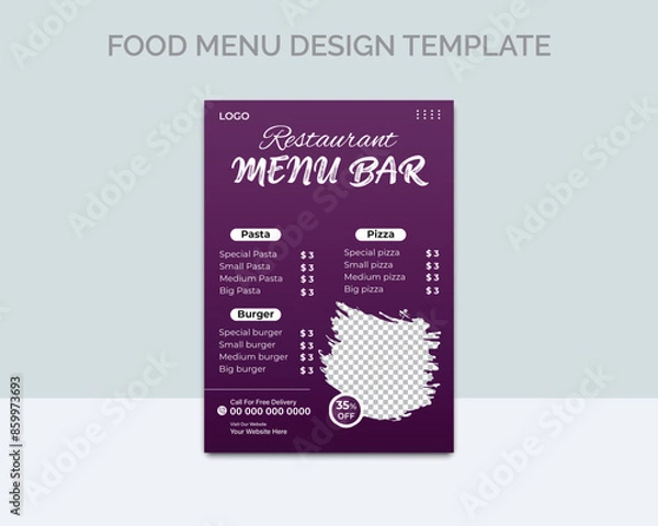 Obraz Food menu flyer design, poster design