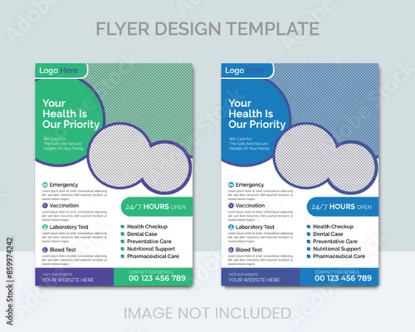Fototapeta medical flyer design is creative and unique 