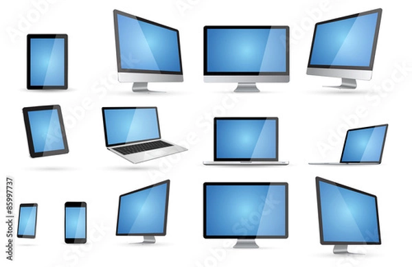 Fototapeta Modern digital tech device collection