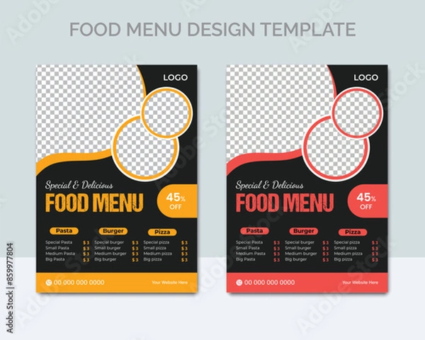 Fototapeta Creative food menu design template