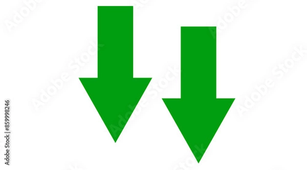 Fototapeta Green one arrow icon, Green color arrow indicator Symbol