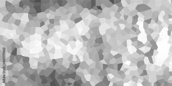 Fototapeta Light gray ash Broken quartz stained Glass Background with White lines. Voronoi diagram background. Seamless pattern with 3d shapes vector Vintage background. Geometric Retro tiles pattern