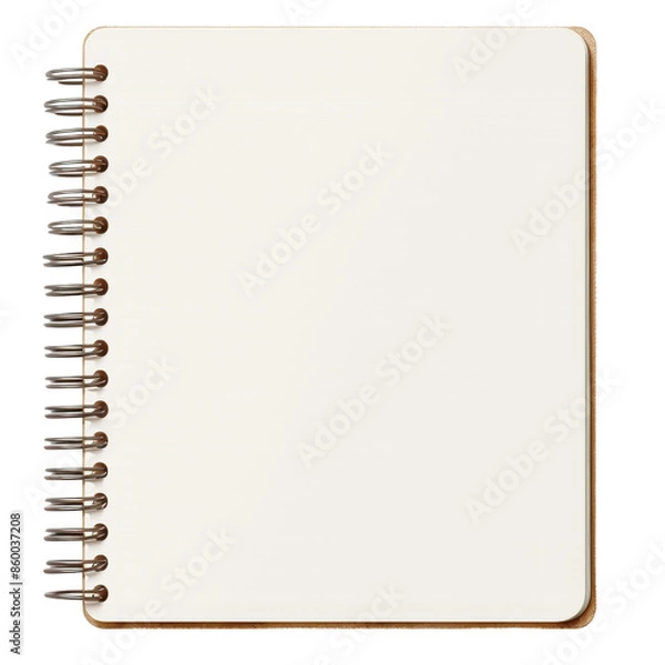 Fototapeta Blank spiral notebook in simple cartoon style for nursery decoration clipart on transparent background