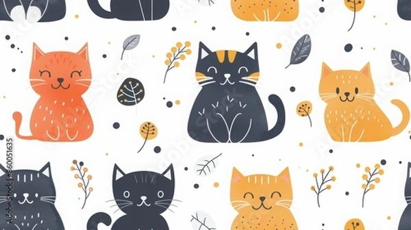 Fototapeta Many cute cats, many colors