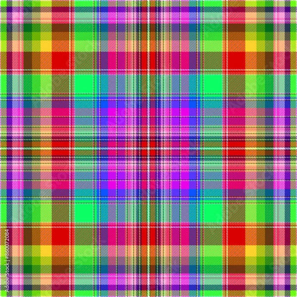 Obraz Tartan plaid pattern. Seamless check plaid in blue, red, and yellow for flannel shirt, bag, underwear, pyjamas, or other modern textile print,EPS 10.