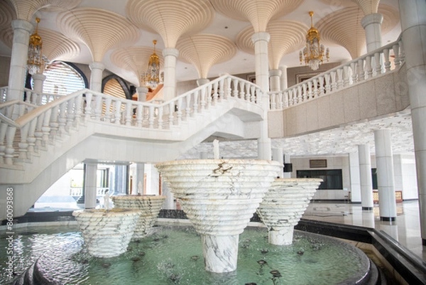 Fototapeta ブルネイダルサラームにあるニューモスクのとても美しい風景Very beautiful scenery of New Mosque in Brunei Darussalam