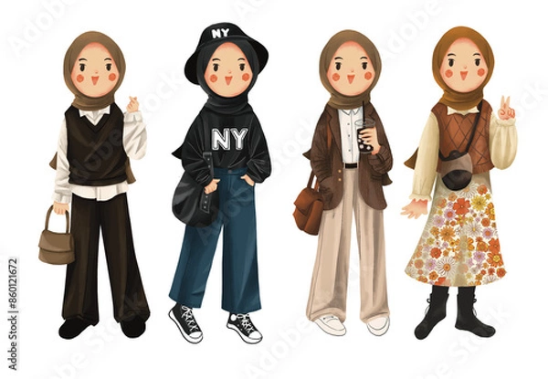 Fototapeta Hijab Girl Outif of The Day Part 01