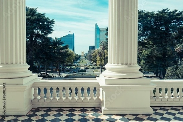 Obraz Columns and skyscrappers