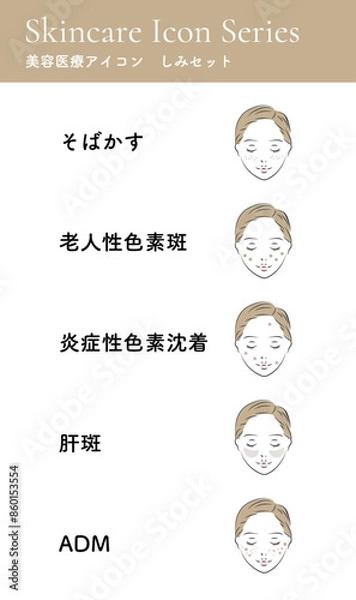 Obraz 美容医療アイコン　しみセット