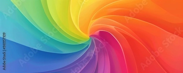 Fototapeta Vibrant rainbow swirl background with colorful gradient abstract pattern