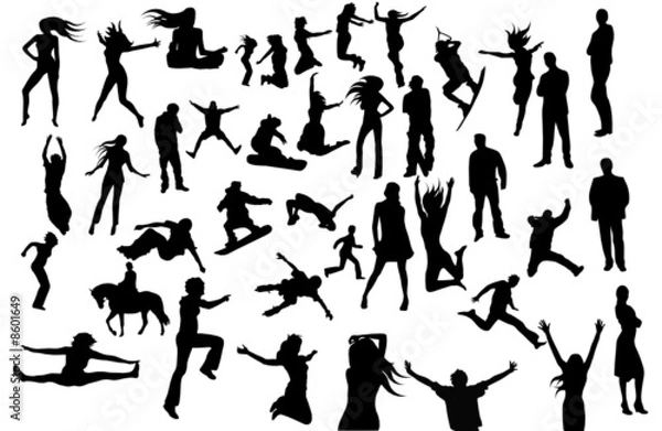 Obraz Large set of Vector Silhouettes